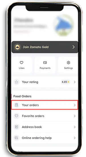 How to Delete Zomato Order History