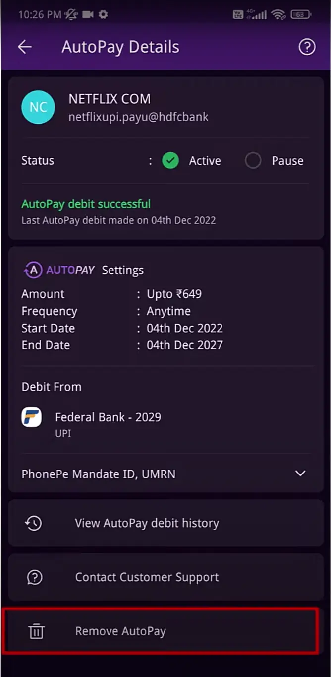 How to Disable Autopay in PhonePe